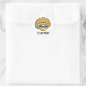 Sticker Rond Ressentez Mushy Funny Mushroom Pun (Sac)