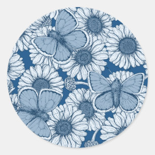 Sticker Rond Ressort bleu