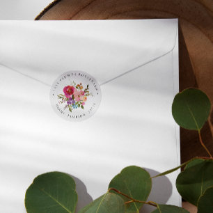 Sticker Rond Ressort Bouquet Botanique Adresse de retour