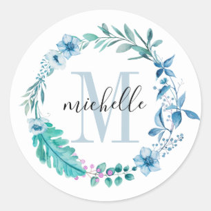Sticker Rond Ressort floral personnalisable