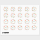 Sticker Rond Ressort | Mariage floral aquarelle (Feuille)