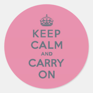 Sticker Rond Ressort rose Garder le calme et porter sur l'ardoi