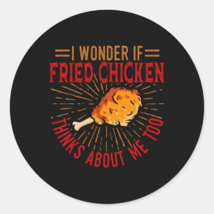 Sticker Rond Restaurant amateur de nourriture de poulet frit Ch