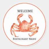 Sticker Rond Restaurant de fruits de mer accueil Crab rouge Per (Devant)