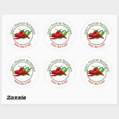 Sticker Rond Restaurant mexicain Hot Peppers Logo 3" (Feuille)