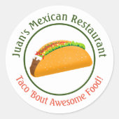 Sticker Rond Restaurant mexicain Taco Logo (Devant)