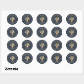 Sticker Rond Restauration boulangerie Chef Rustique Eucalyptus  (Feuille)