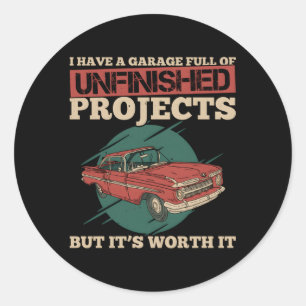 Sticker Rond Restauration Des Vieilles Voitures Pour Les Amateu