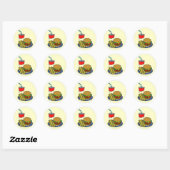 Sticker Rond Restauration rapide - Burger & Fries (Feuille)