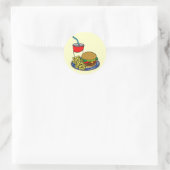 Sticker Rond Restauration rapide - Burger & Fries (Sac)