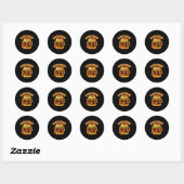 Sticker Rond Restauration rapide Burger Fromage Drôle Manger Fo (Feuille)