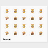 Sticker Rond Restauration rapide Burger Fromage Drôle Manger Fo (Feuille)