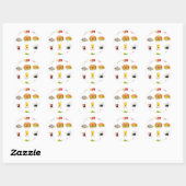 Sticker Rond restauration rapide kawaii (Feuille)