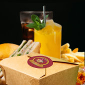 Sticker Rond Restauration rapide Logo personnalisé Nom et icône