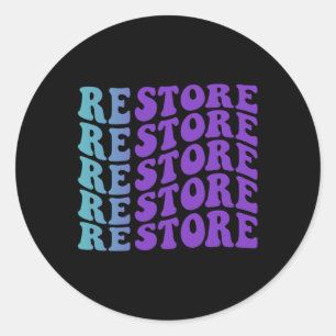 Sticker Rond Restaurer la sensibilisation à la prévention du su