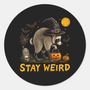 Sticker Rond Reste bizarde Jimothy Seattle Raccoon Halloween