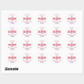 Sticker Rond Reste fly c'est le 4 juillet (Feuille)