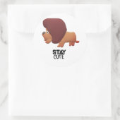 Sticker Rond Reste gentil (Sac)