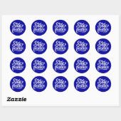 Sticker Rond Rester bleu positif (Feuille)