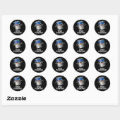 Sticker Rond Rester Positif Funny Battery Pun Dark BG (Feuille)