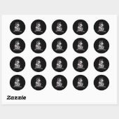 Sticker Rond Rester Vivant Simplement Hors De Ste, Squelette dr (Feuille)