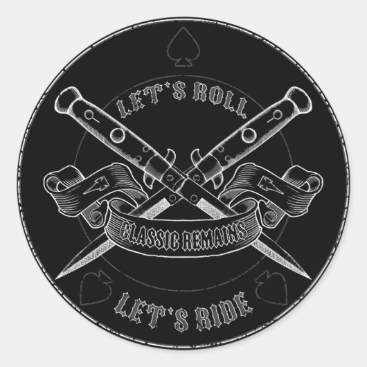 Sticker Rond Restes classiques (Devant)