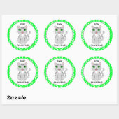 Sticker Rond Restez à la provocation | Jeu de chats gris mou (Feuille)