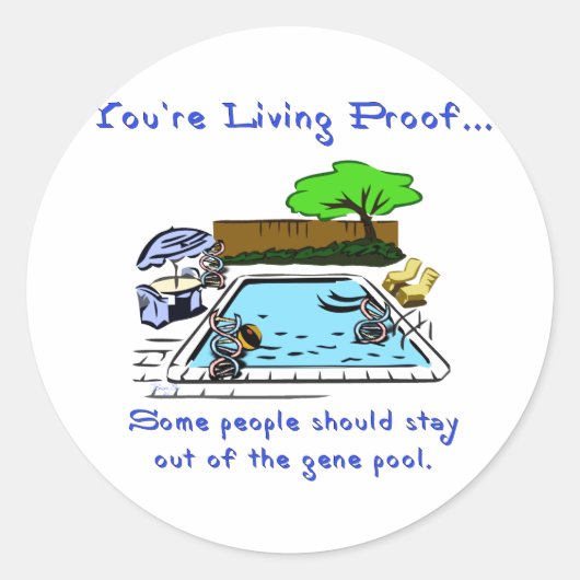 Sticker Rond Restez à l'écart de la piscine Gene (Devant)