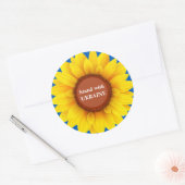 Sticker Rond Restez avec le tournesol ukrainien (Enveloppe)
