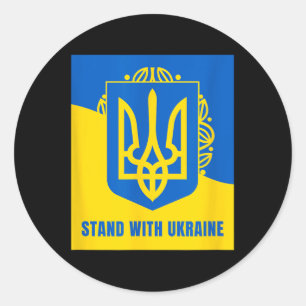 Sticker Rond Restez Avec L'Ukraine - Soutenez L'Ukraine, Arrête