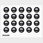 Sticker Rond Restez Brewtiful Funny Coffee Pot Pun Dark BG (Feuille)