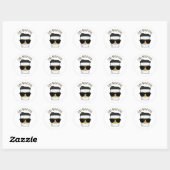 Sticker Rond Restez Brewtiful Funny Coffee Pun (Feuille)