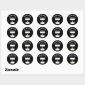 Sticker Rond Restez Brewtiful Funny Coffee Pun (Feuille)