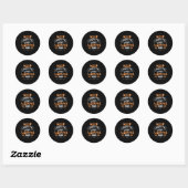 Sticker Rond Restez calme c'est juste un chien de service (Feuille)