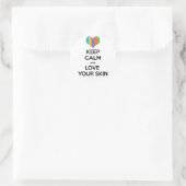Sticker Rond Restez calme et aimez votre peau R+F (Sac)