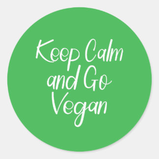 Sticker Rond Restez calme et allez Vegan