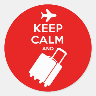 Sticker Rond Restez calme et continuez à porter vos bagages