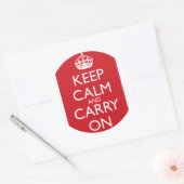 Sticker Rond Restez Calme Et Continuez : Moteur D'Incendie Roug (Enveloppe)