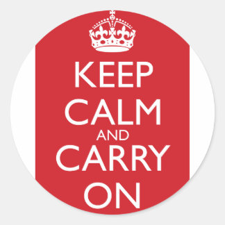 Sticker Rond Restez Calme Et Continuez : Moteur D'Incendie Roug