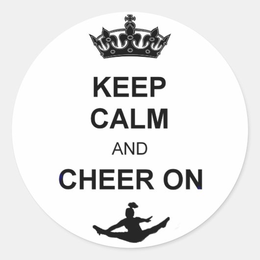 Sticker Rond Restez calme et encouragez (Devant)