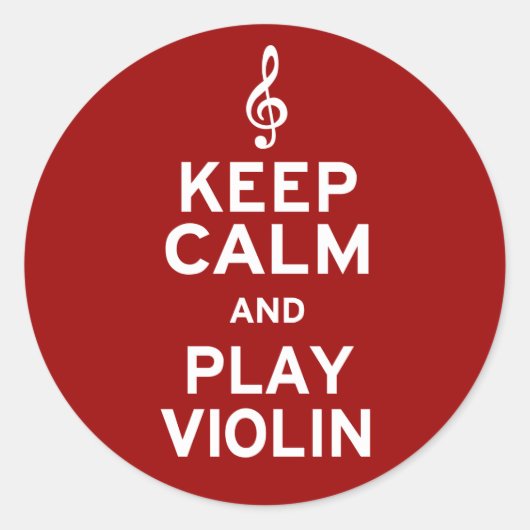 Sticker Rond Restez calme et jouez au violon (Devant)