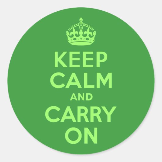 Sticker Rond Restez calme et poursuivez (Devant)