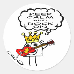 Sticker Rond Restez calme et rocher