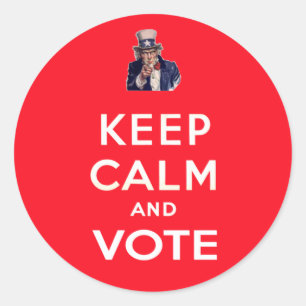 Sticker Rond Restez calme et votez