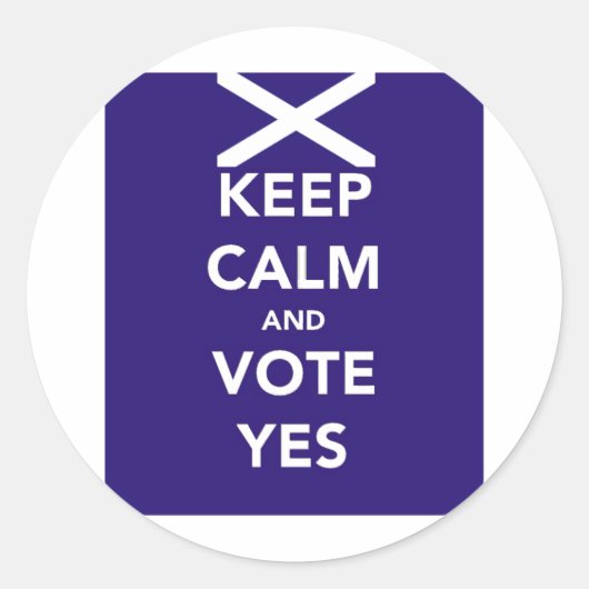 Sticker Rond Restez calme et votez oui (Devant)