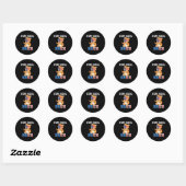 Sticker Rond Restez Cool Chat Popsicle Lover Drapeau américain (Feuille)