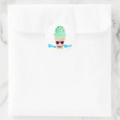 Sticker Rond Restez Cool glace crème (Sac)