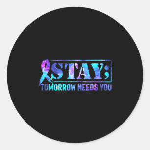 Sticker Rond Restez Demain a Besoin de Vous Point-virgule Préve