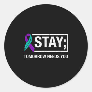 Sticker Rond Restez Demain a Besoin de Vous Sensibilisation à l