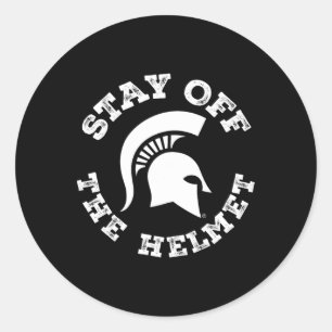 Sticker Rond Restez loin du casque - Michigan State Spartans Sk